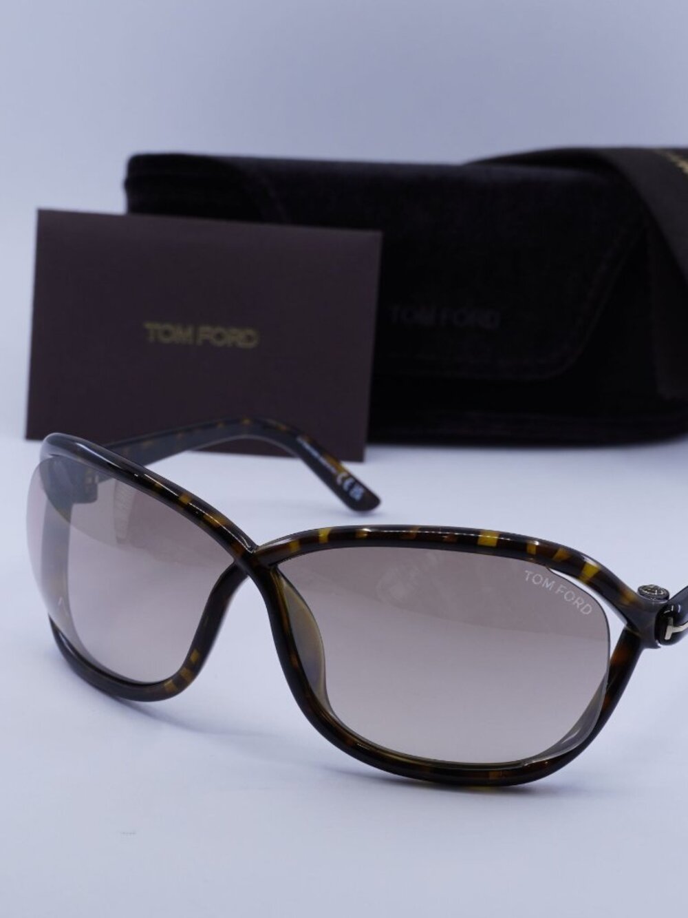 Tom Ford FT1069 52G Fernanda Geometric Sunglasses - Havana / Brown Mirror